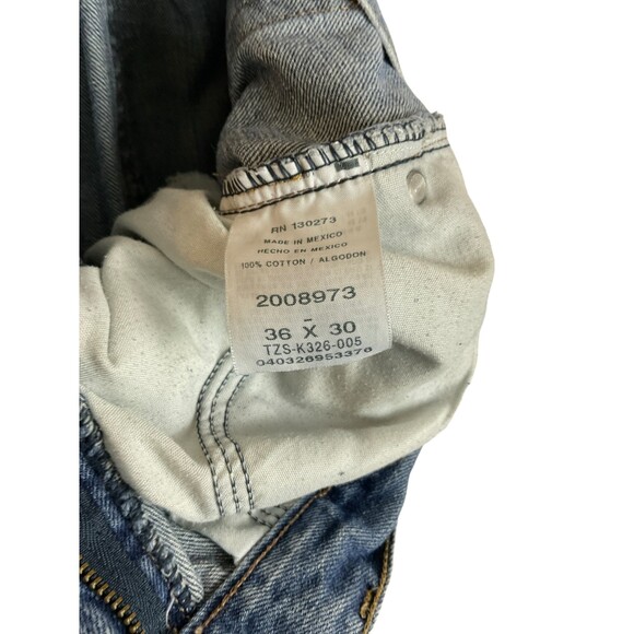 Lee Men’s 36x30 Distressed Straight-Leg Jeans – Regular Fit Blue Denim, Zip Fly - Picture 8 of 11